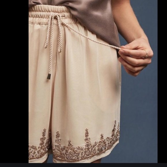⭐️ Maeve Embellished Beaded Boho Hipster Hippie Art Deco Farm Hip Peasant Shorts - Picture 8 of 11